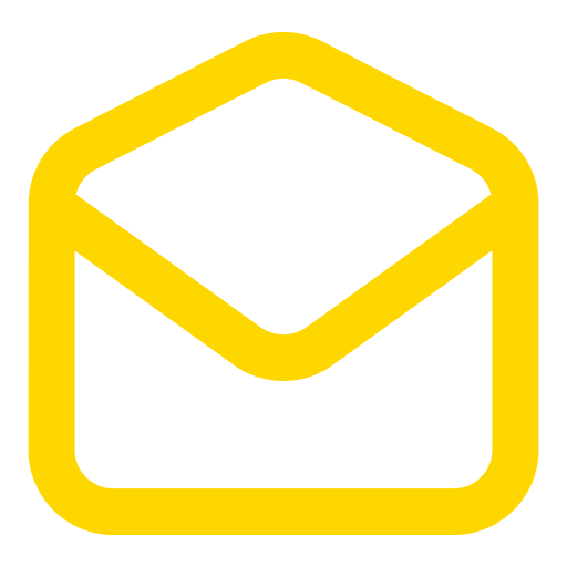 Simple mail icon with yellow outline