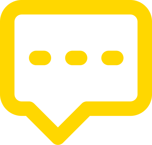 Messaging symbol with yellow outline