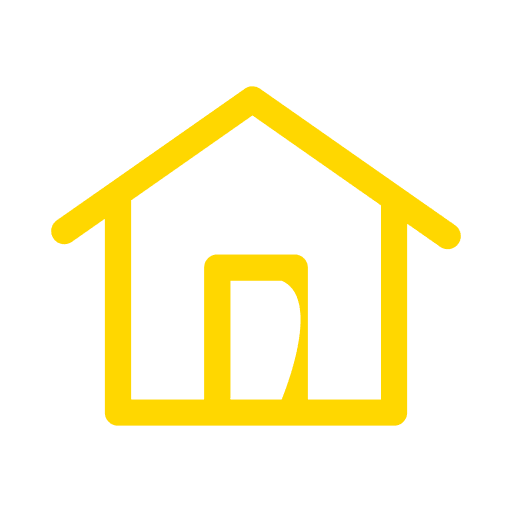 Minimalist house outline in yellow